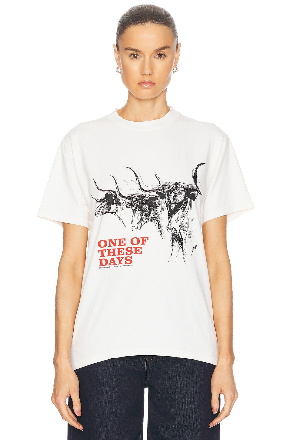 Long Horn T-Shirt in White