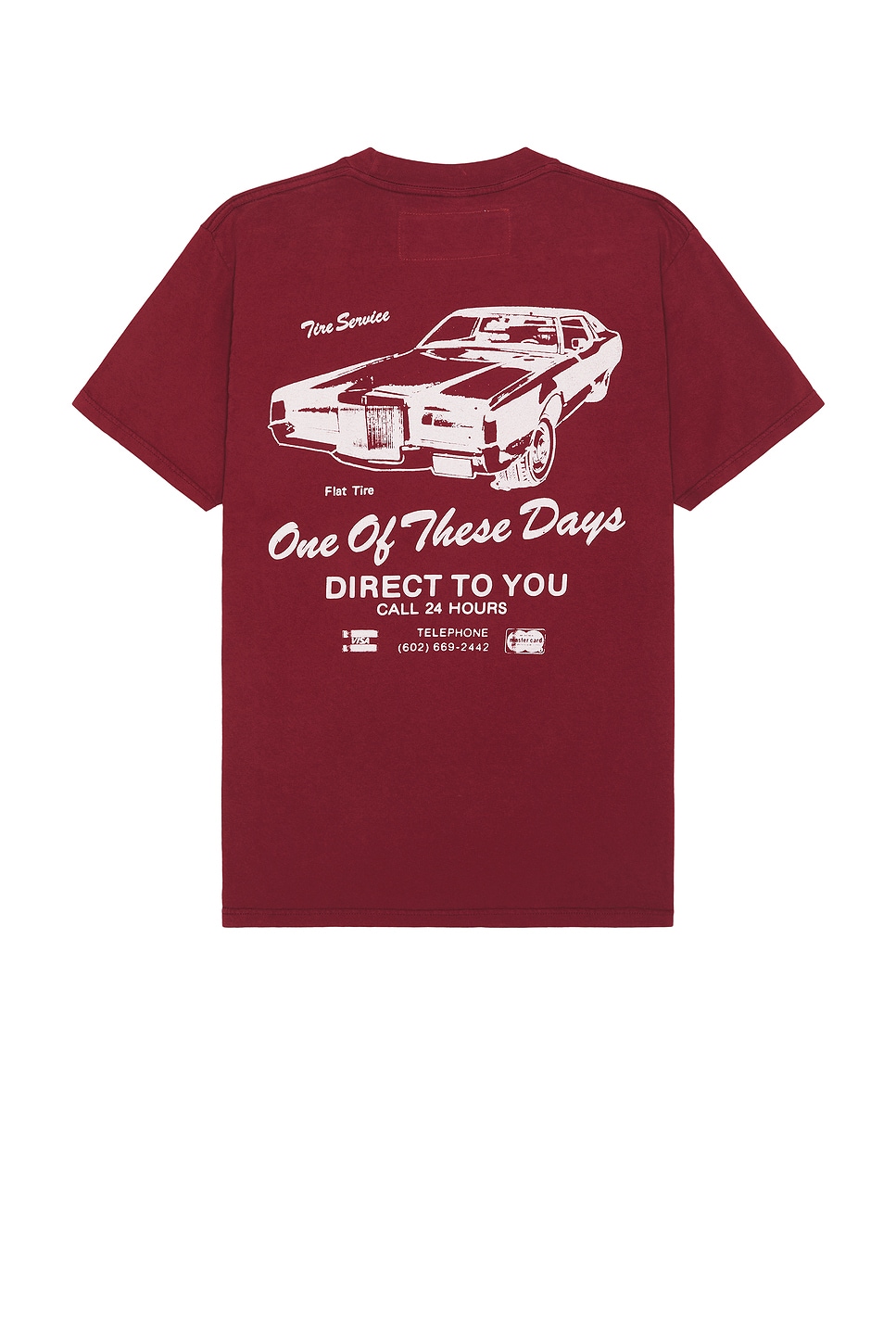 Tire Service Tee in Burgundy