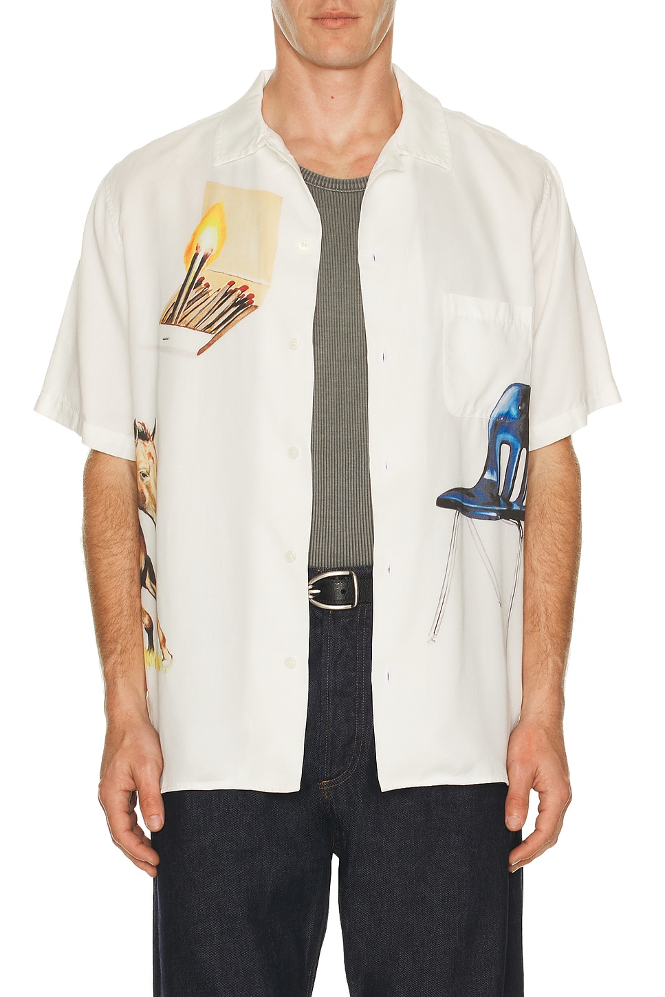 Image 1 of ONE OF THESE DAYS I Never Believed in Much, But I Believe in You Camp Shirt in Ivory