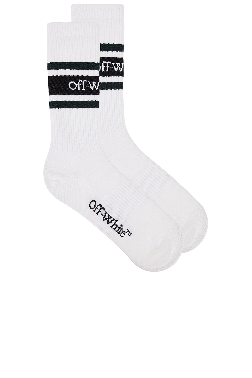 Stripes Logo Socks in White