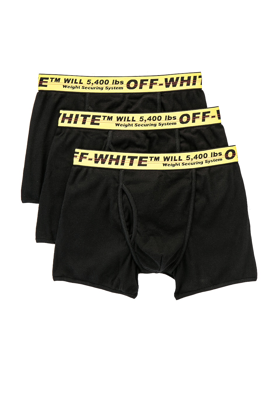 Image 1 of OFF-WHITE Tripack Boxer Shorts in Black & Yellow
