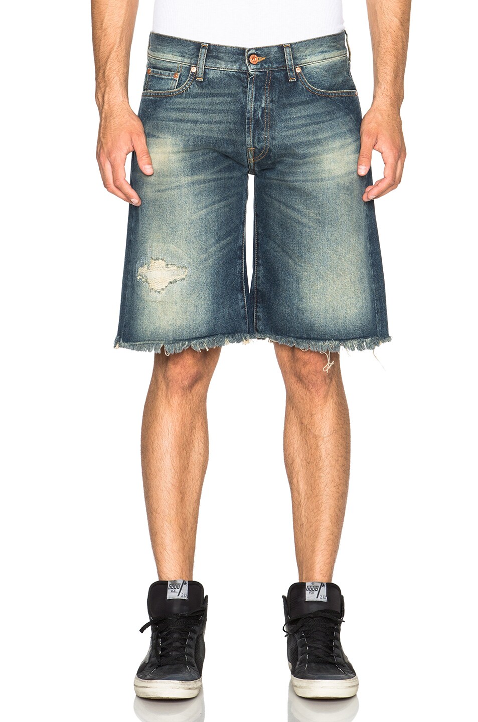 Image 1 of OFF-WHITE Cut Off Shorts in Vintage Wash