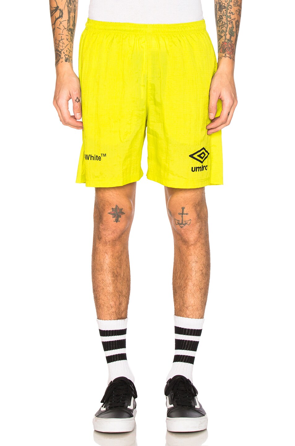 Image 1 of OFF-WHITE x Umbro Ripstop Shorts in Brilliant Green & White