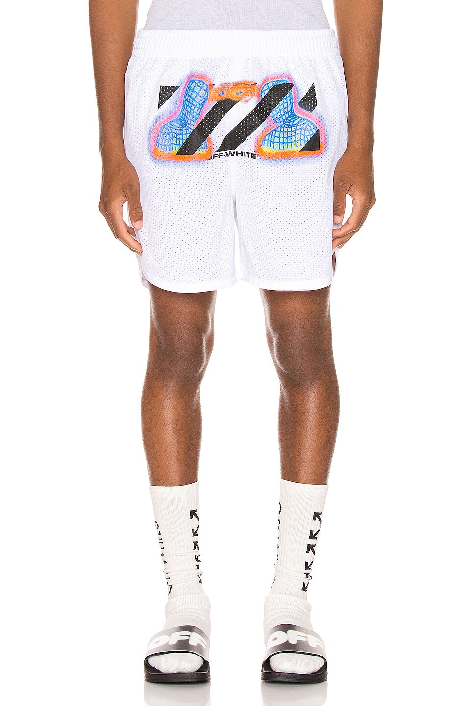 Image 1 of OFF-WHITE Thermo Mesh Shorts in White Multi