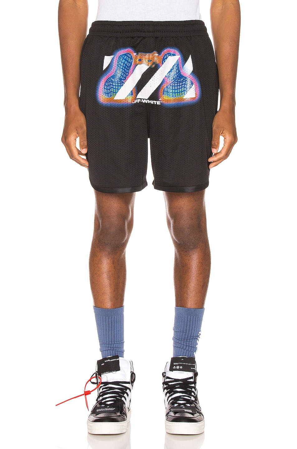 Image 1 of OFF-WHITE Thermo Mesh Shorts in Black Multi