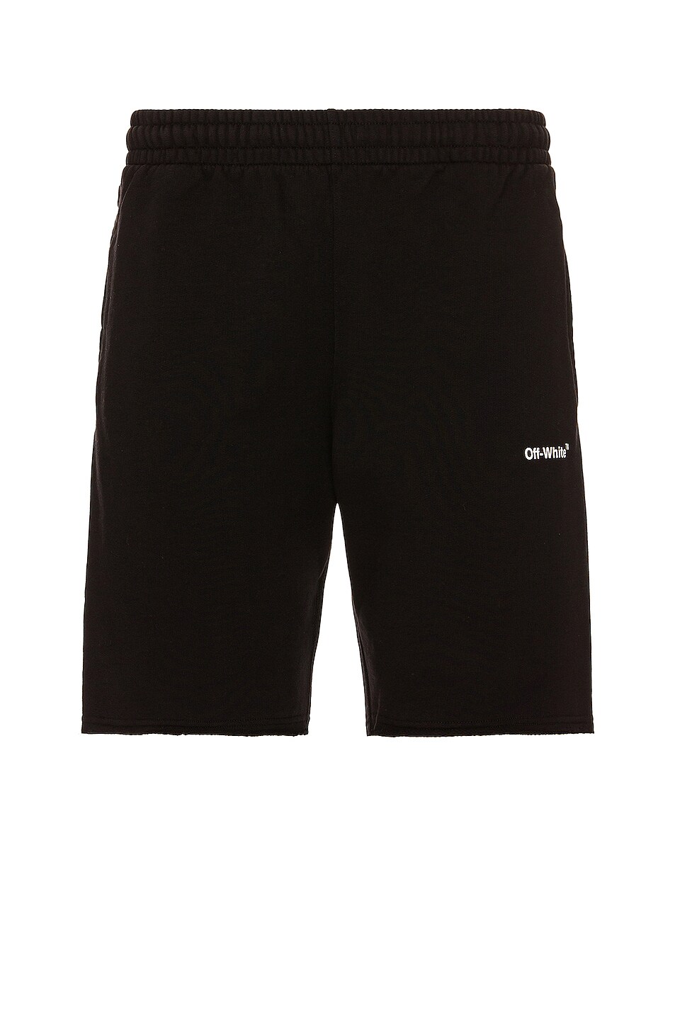 Image 1 of OFF-WHITE Diagonal Helvetica Sweat Shorts in Black