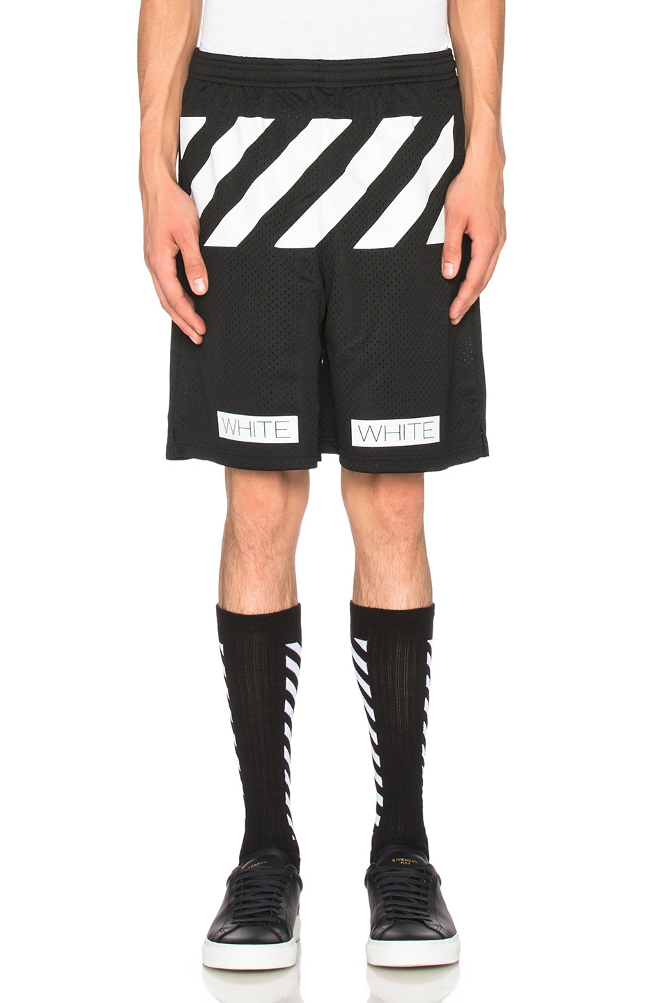 Image 1 of OFF-WHITE Mesh Cargo Shorts in Black