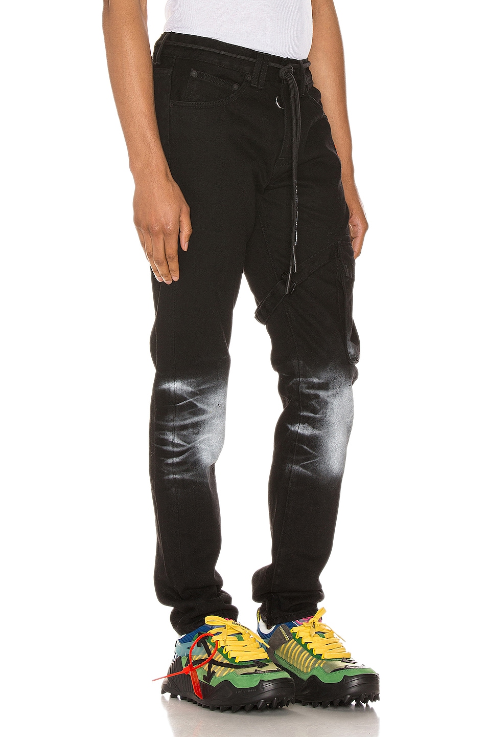 OFF-WHITE Slim Asymmetric Jeans in Black | FWRD