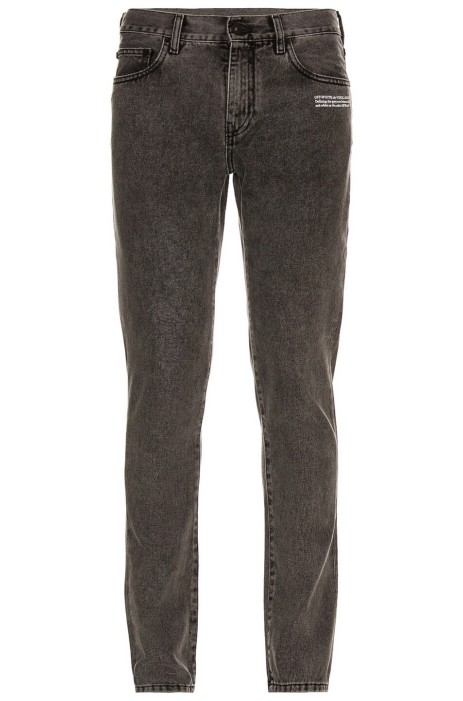 Image 1 of OFF-WHITE Crop Skinny Jeans in Medium Grey