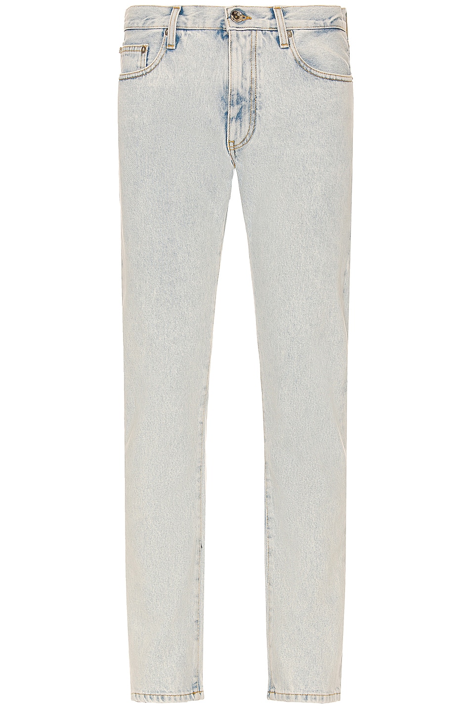 Image 1 of OFF-WHITE Diag Tab Narrow Slim Jeans in Bleach Blue