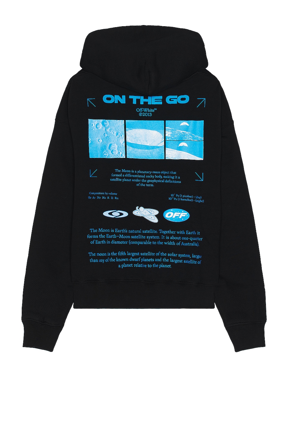 Image 1 of OFF-WHITE On The Go Moon Skate Hoodie in Black