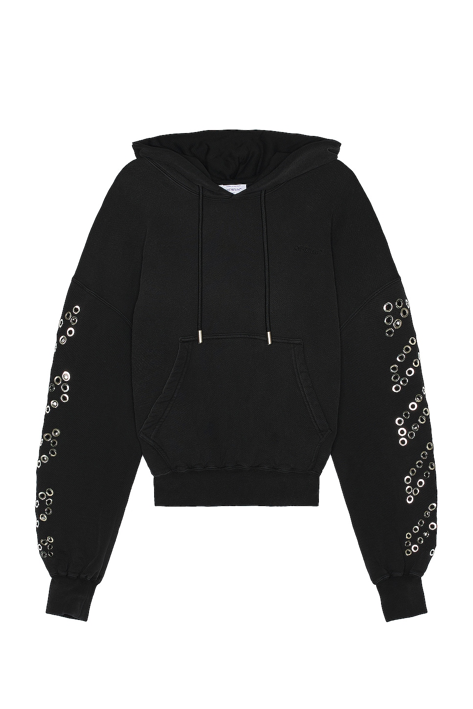 Image 1 of OFF-WHITE Eyelet Diags Over Hoodie in Black