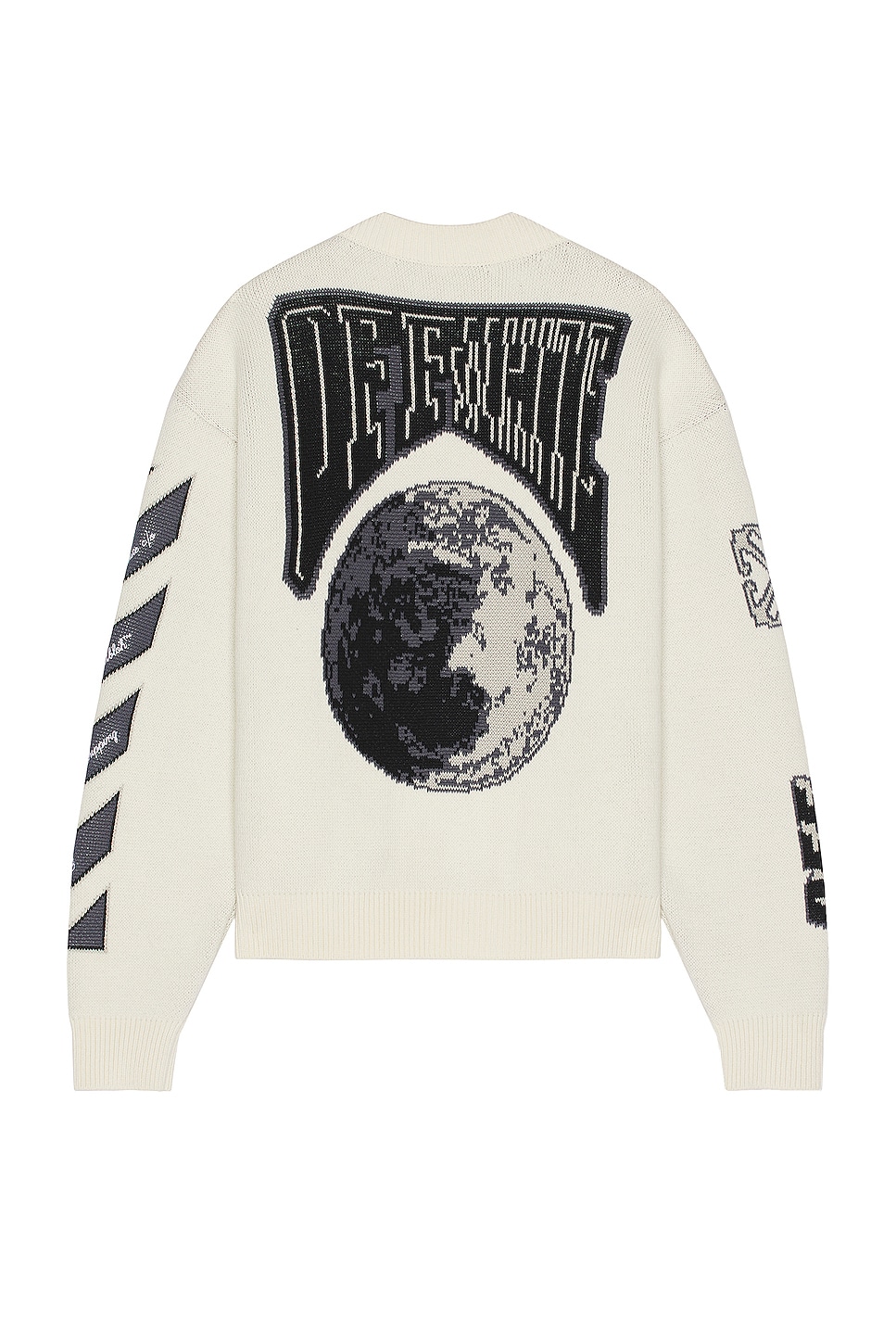 Image 1 of OFF-WHITE Moon Varsity Knit Cardigan in Beige