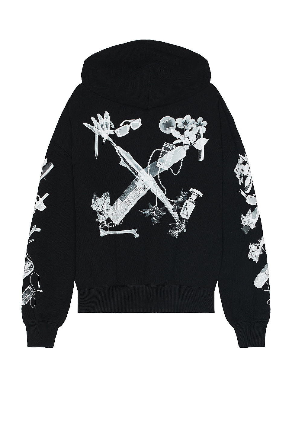 Image 1 of OFF-WHITE Scan Over Hoodie in Black & Grey