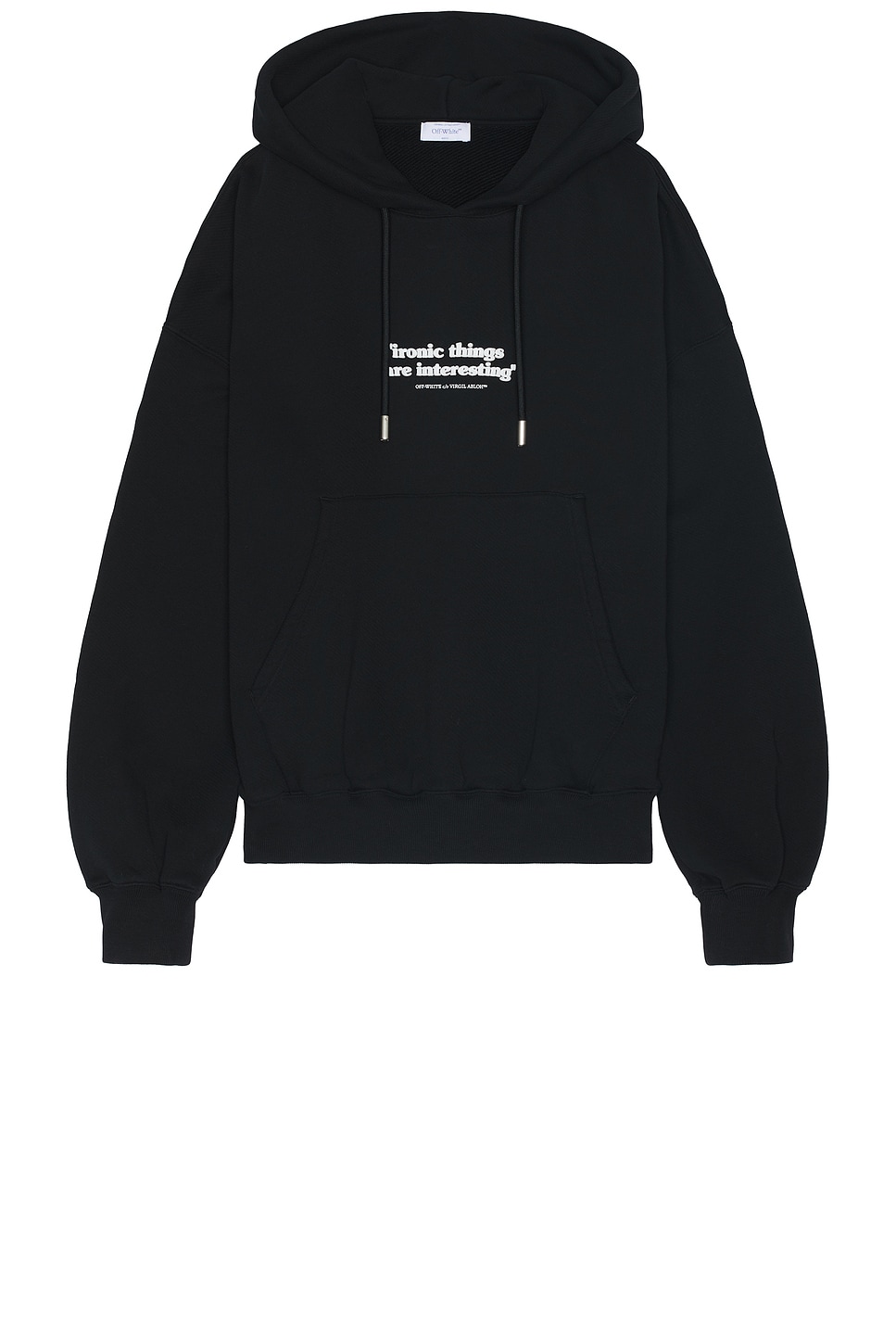 Image 1 of OFF-WHITE Ironic Quote Over Hoodie in Black & White