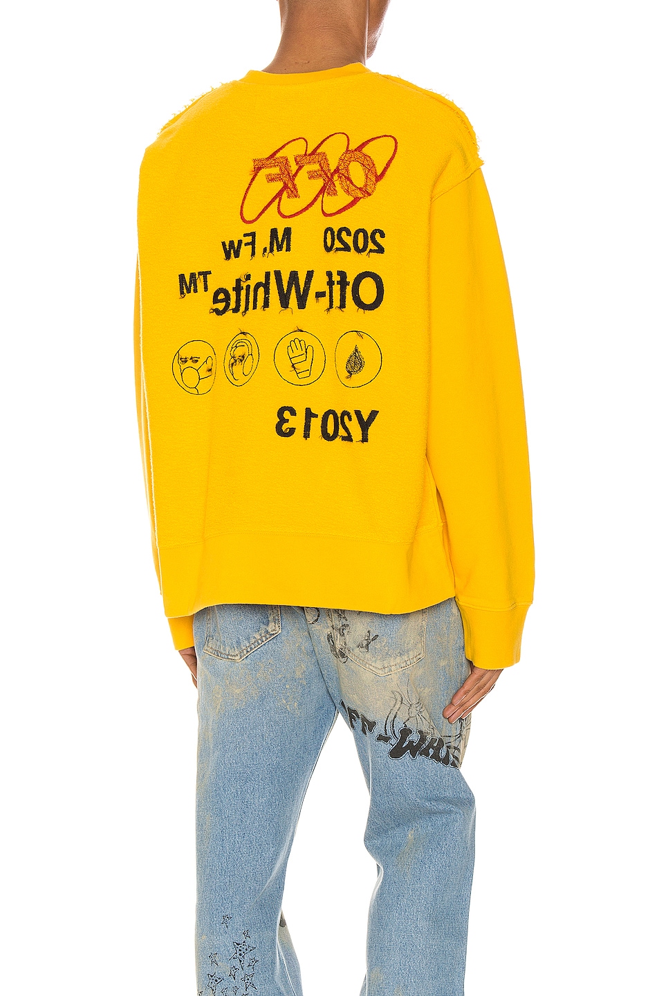 Image 1 of OFF-WHITE Industrial Y013 Incomp Crewneck in Yellow & Black