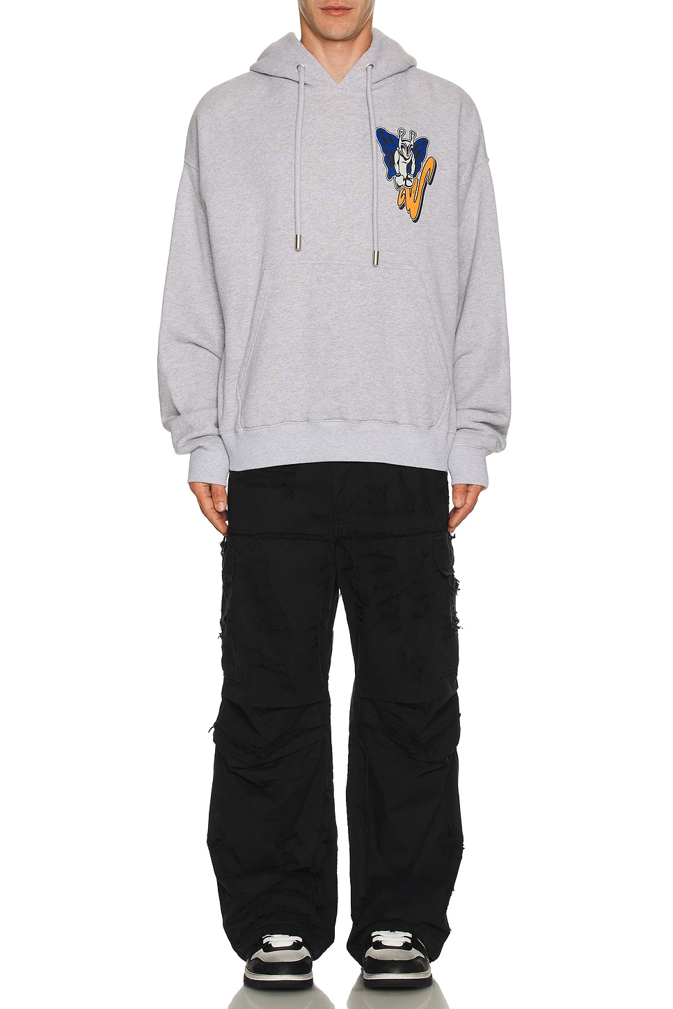 Image 1 of OFF-WHITE Gang Skate Hoodie in Light Grey