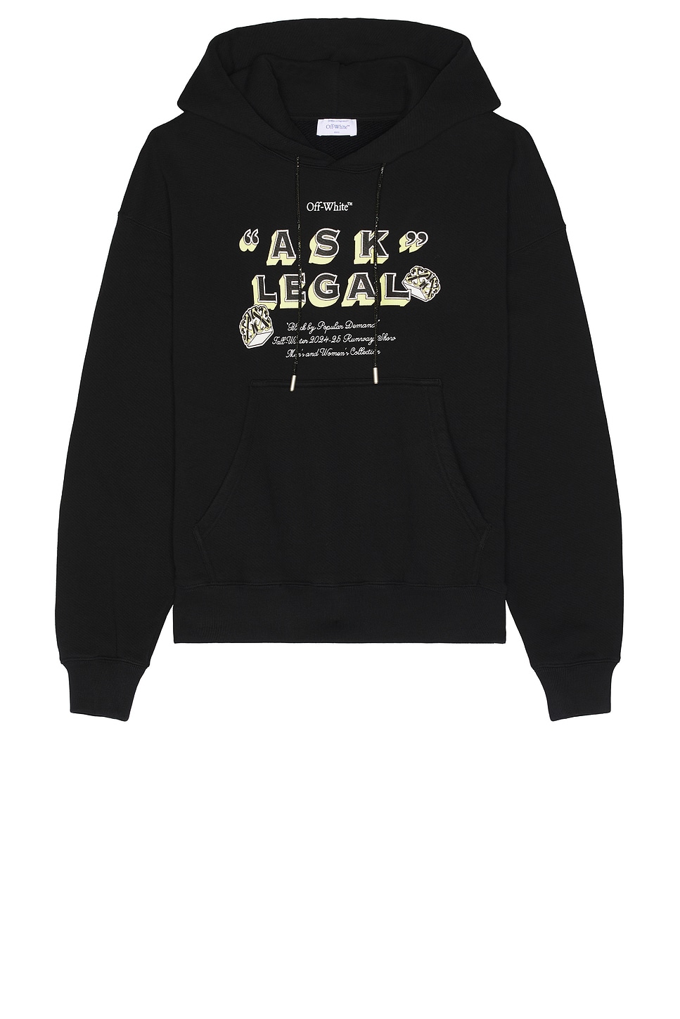 Image 1 of OFF-WHITE Arrow Ask Legal Skate Hoodie in Black