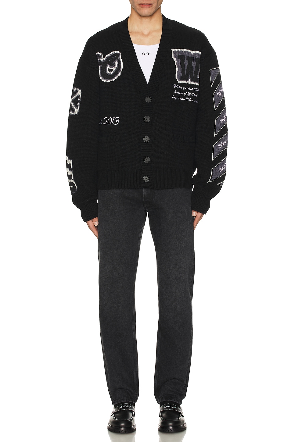 Image 1 of OFF-WHITE Varsity Cardigan in Black
