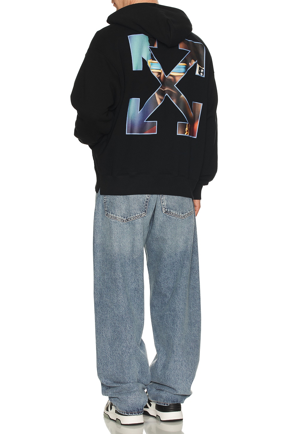 Image 1 of OFF-WHITE Barber Arrow Zip Skate Hoodie in Black