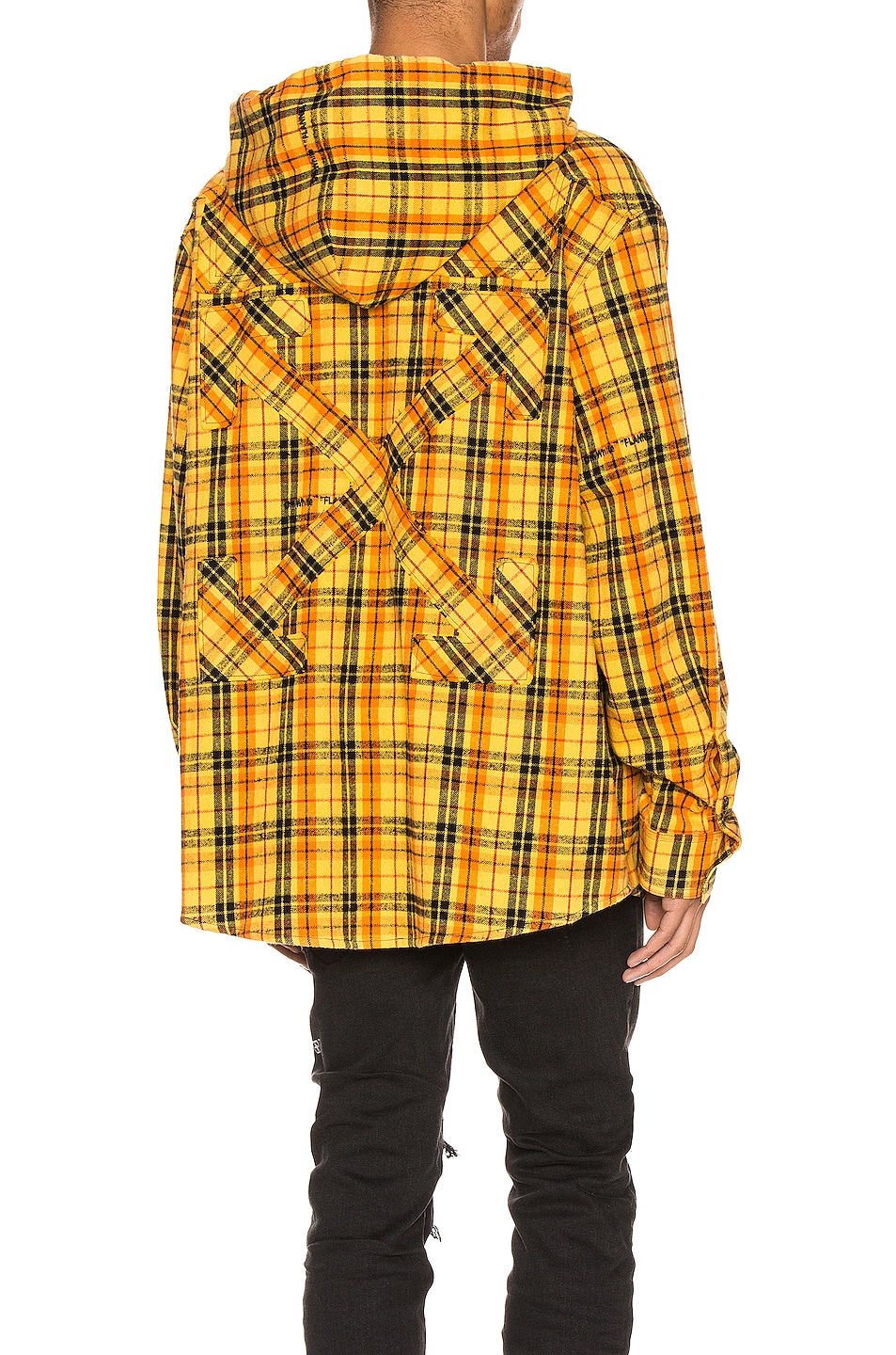 Image 1 of OFF-WHITE Hoodie Check Shirt in Yellow