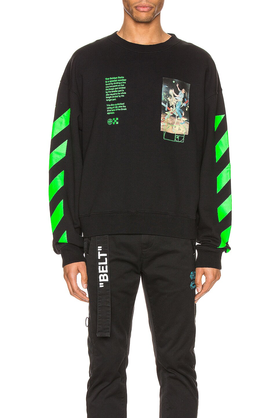 Image 1 of OFF-WHITE Pascal Painting Over Crewneck in Black & Multi