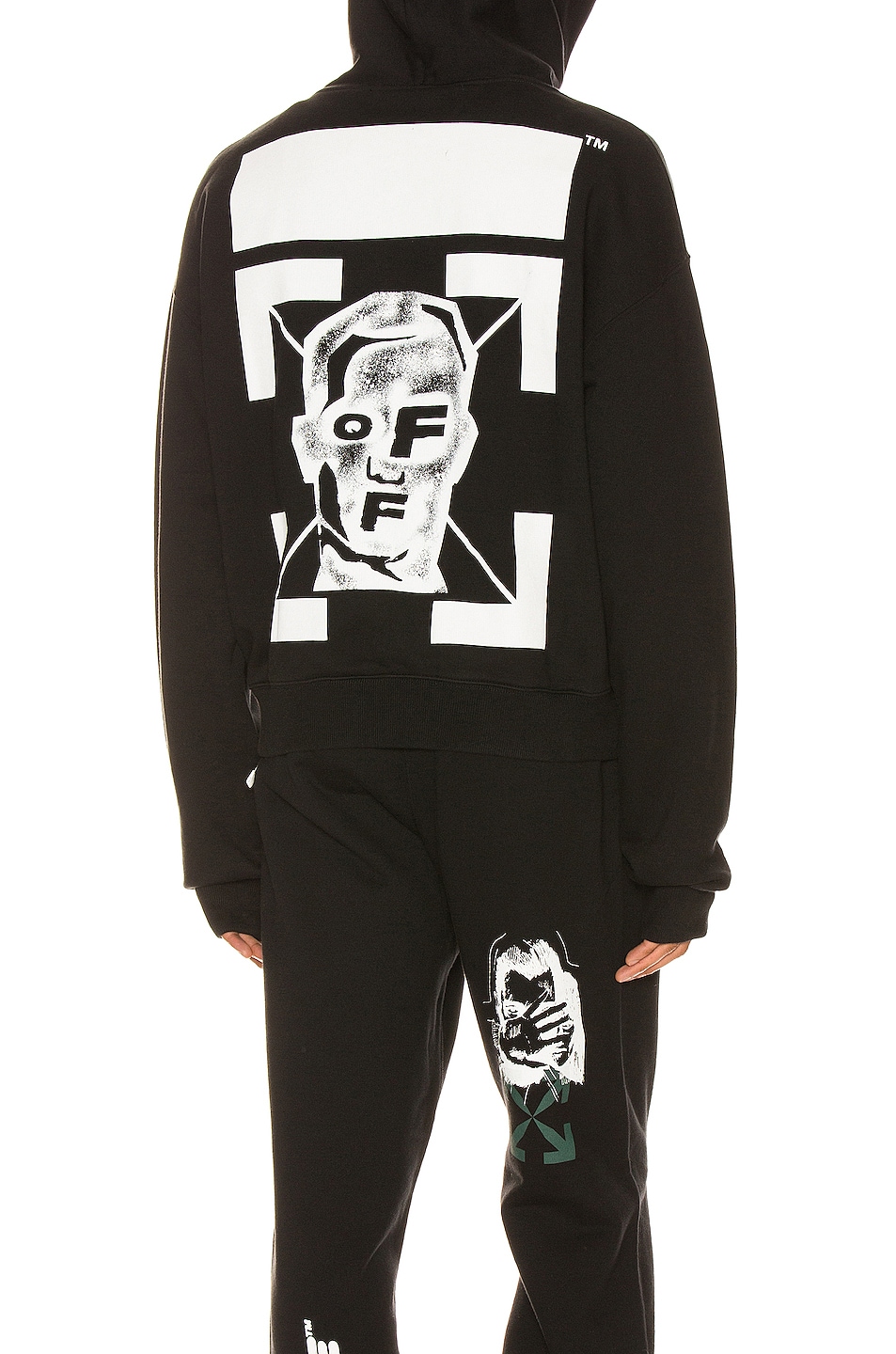 Image 1 of OFF-WHITE Masked Face Over Hoodie in Black & White