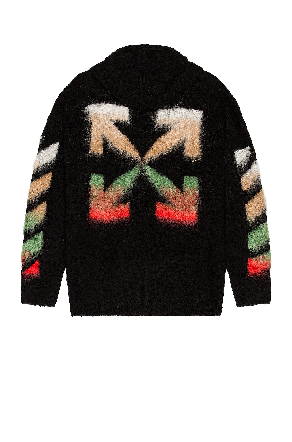 Image 1 of OFF-WHITE Brushed Knit Hoodie in Black