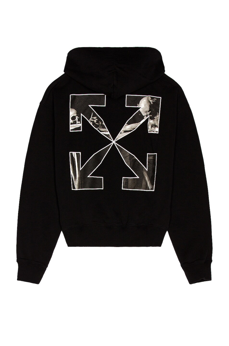 Image 1 of OFF-WHITE Caravag Arrow Over Hoodie in Black & White