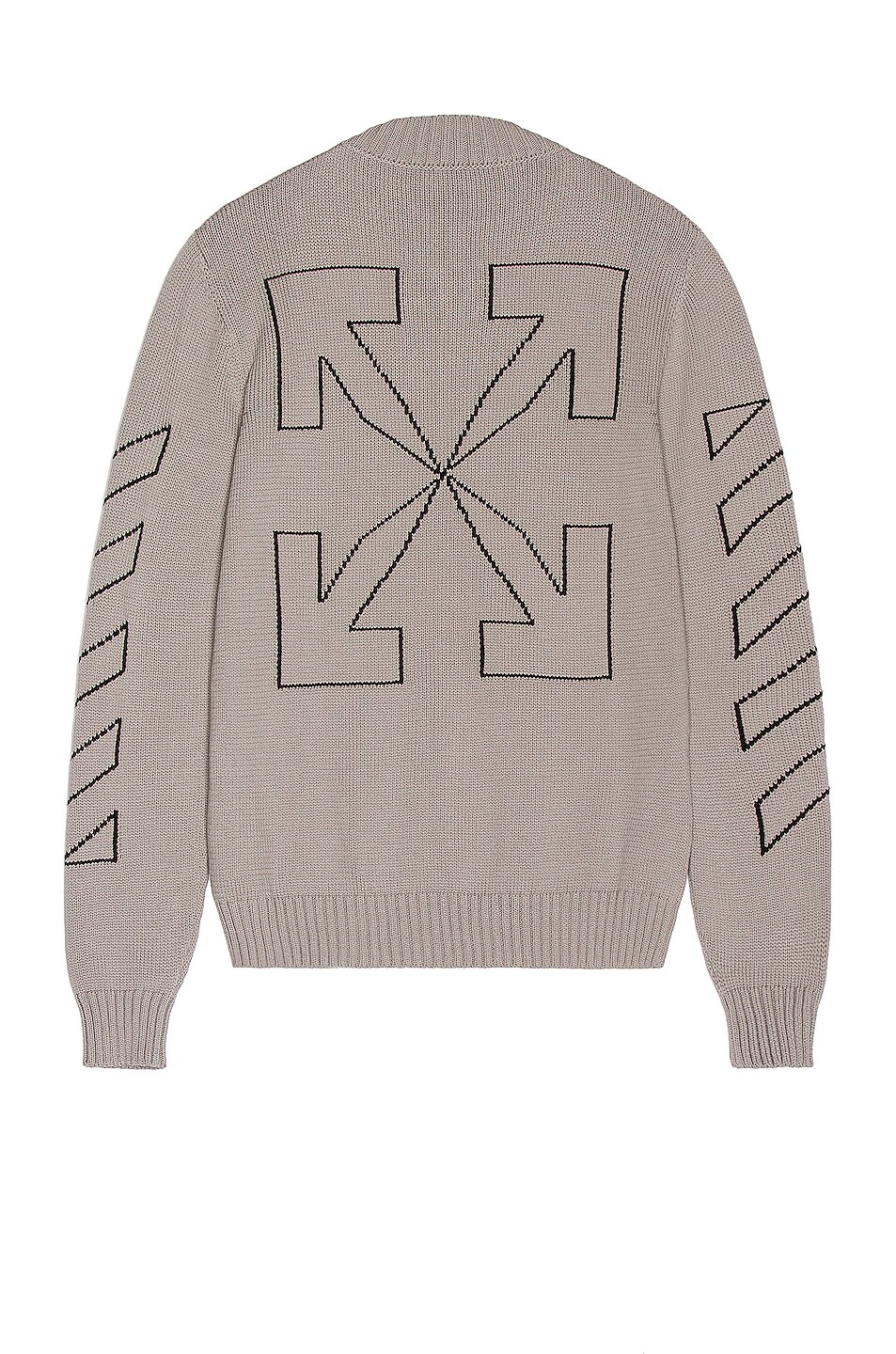 Image 1 of OFF-WHITE Diag Outline Knit Crewneck in Medium Grey