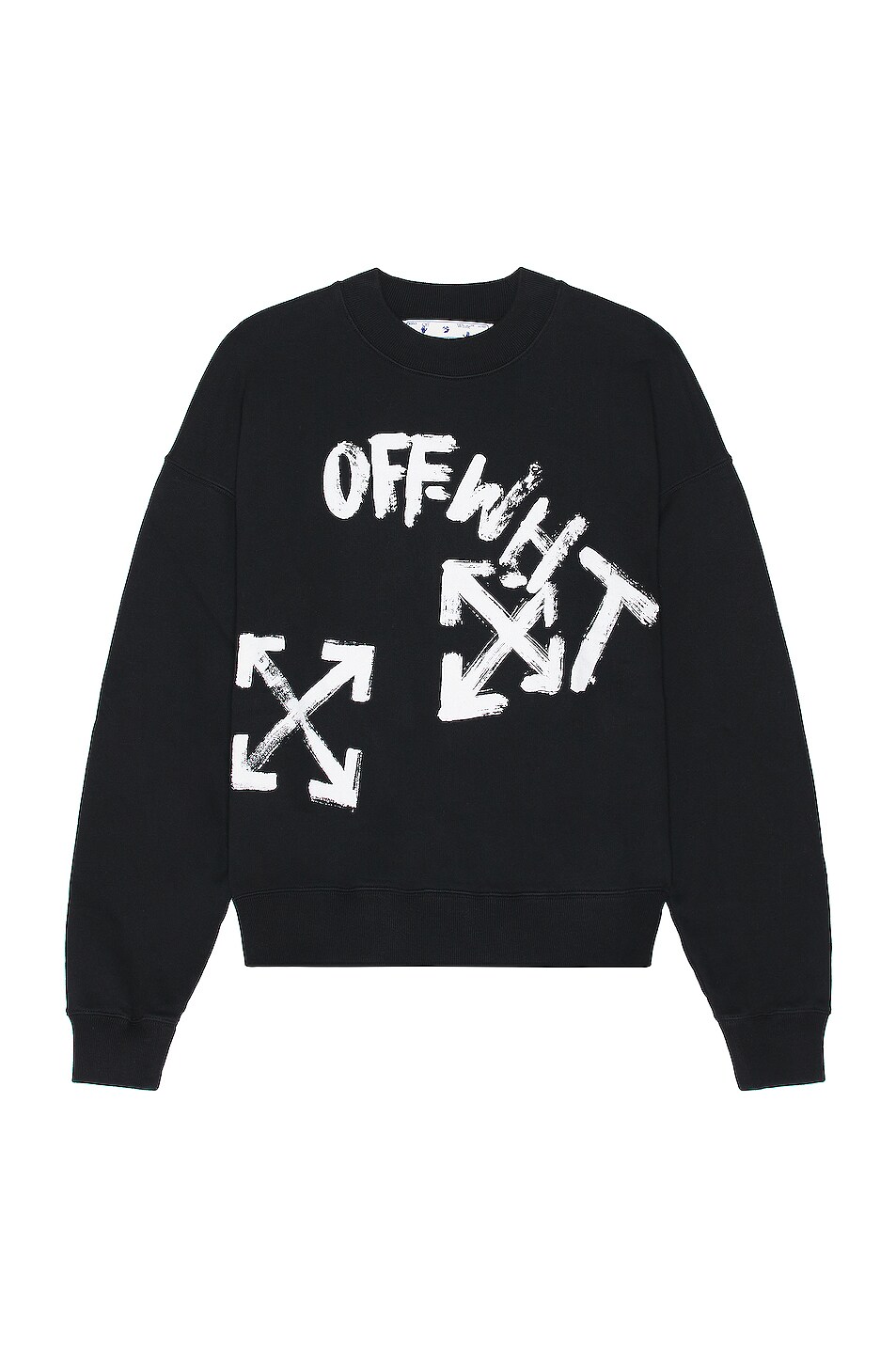 Image 1 of OFF-WHITE Paint Script Skate Crewneck in Black & White