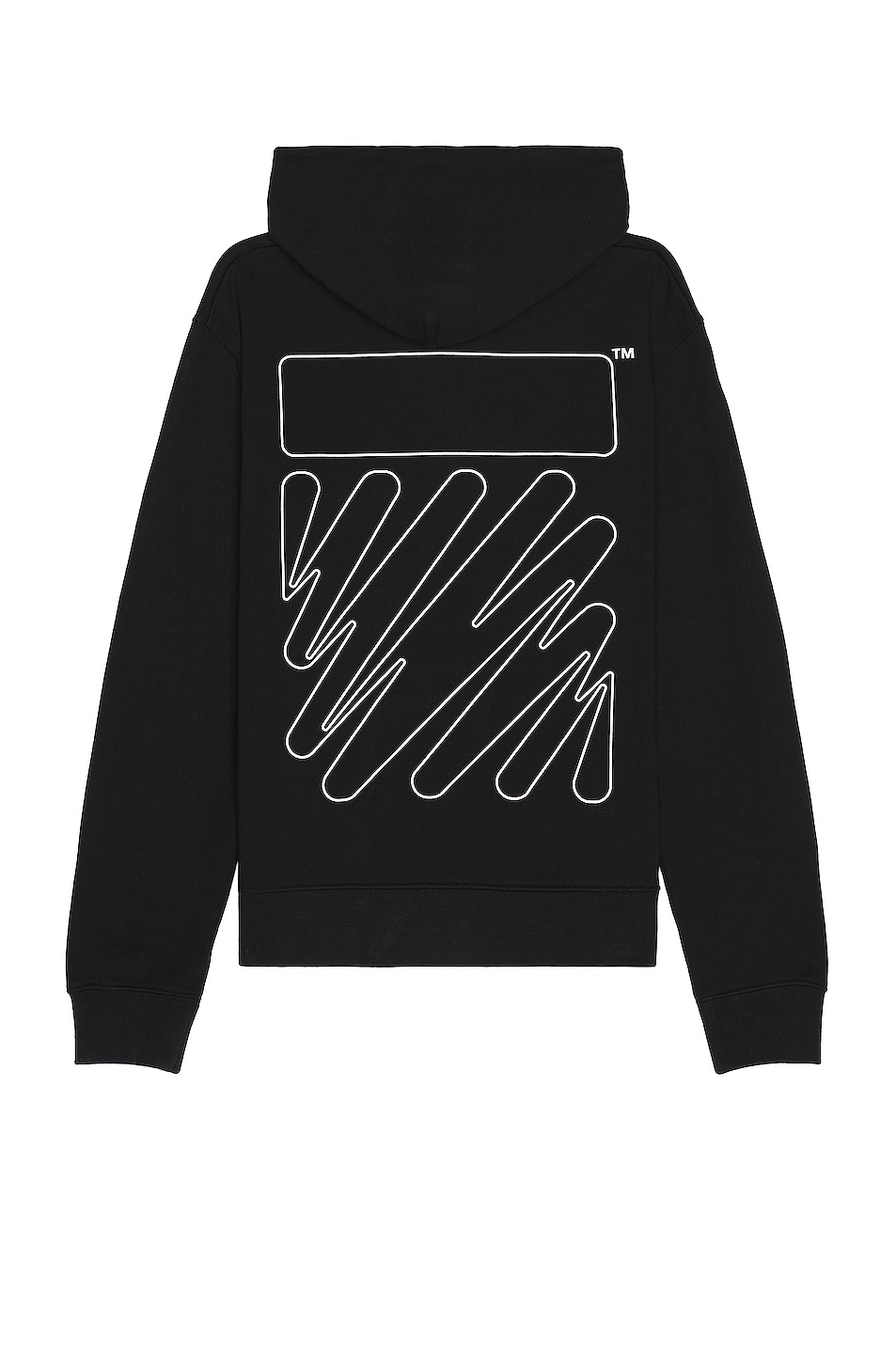 Image 1 of OFF-WHITE Wave Outline Diagonal Slim Hoodie in Black & White
