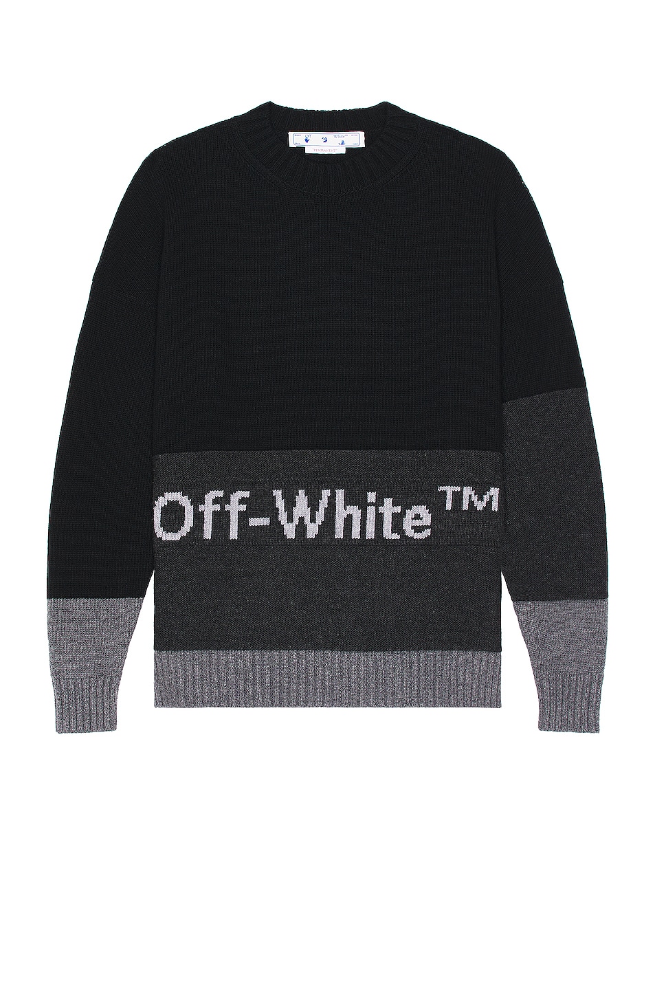 Image 1 of OFF-WHITE Color Block Off Crewneck in Black & White