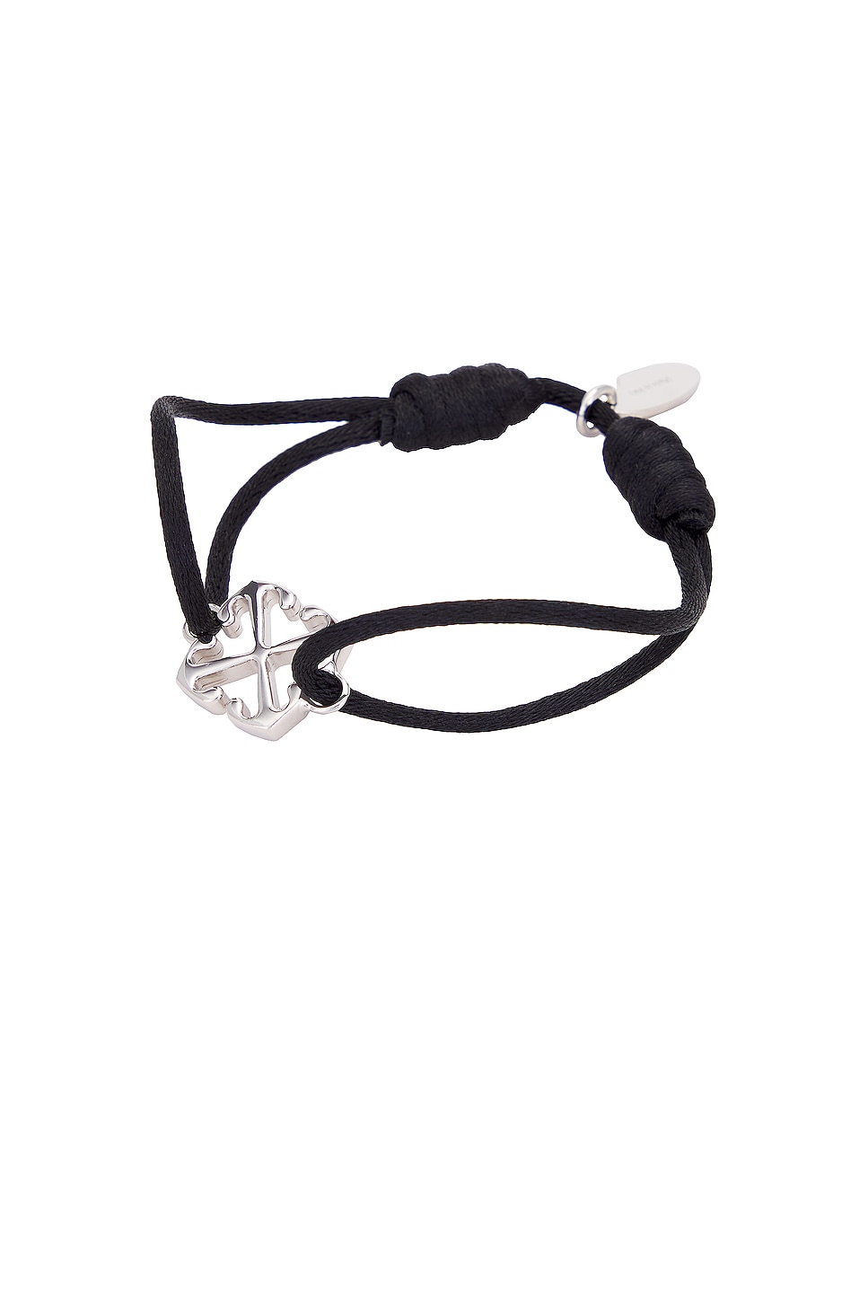 Image 1 of OFF-WHITE Arrow Chord Bracelet Silver in Black