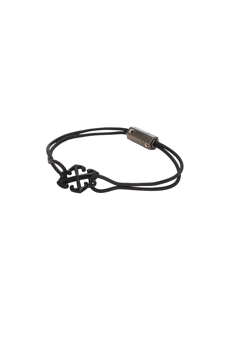 Shop Off-white Arrow Rubber Bracelet In Black