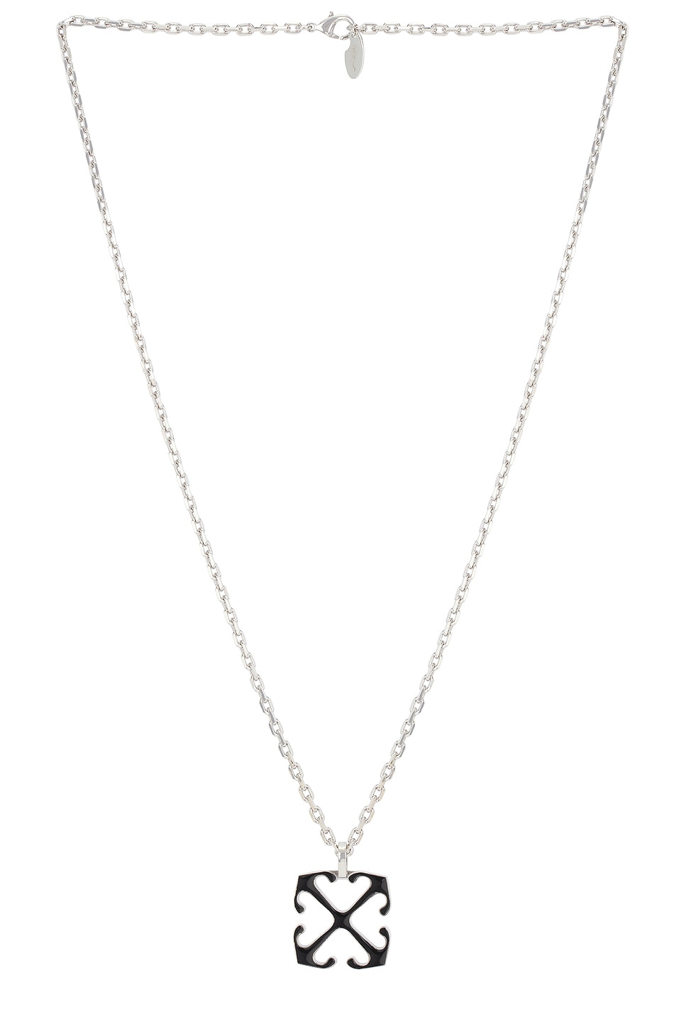 Shop Off-white Arrow Necklace In Silver