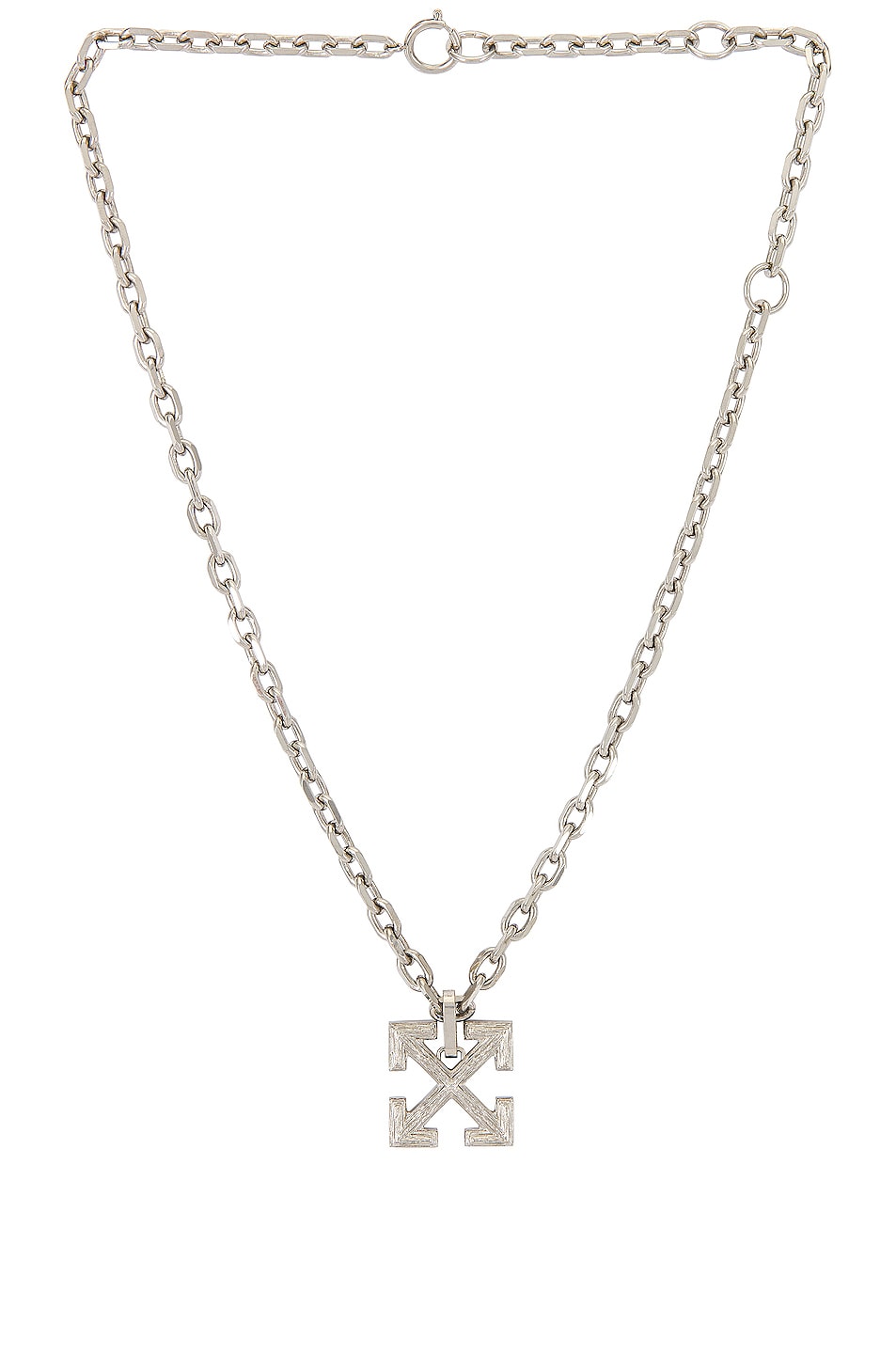 Image 1 of OFF-WHITE Textured Arrow Necklace in Silver