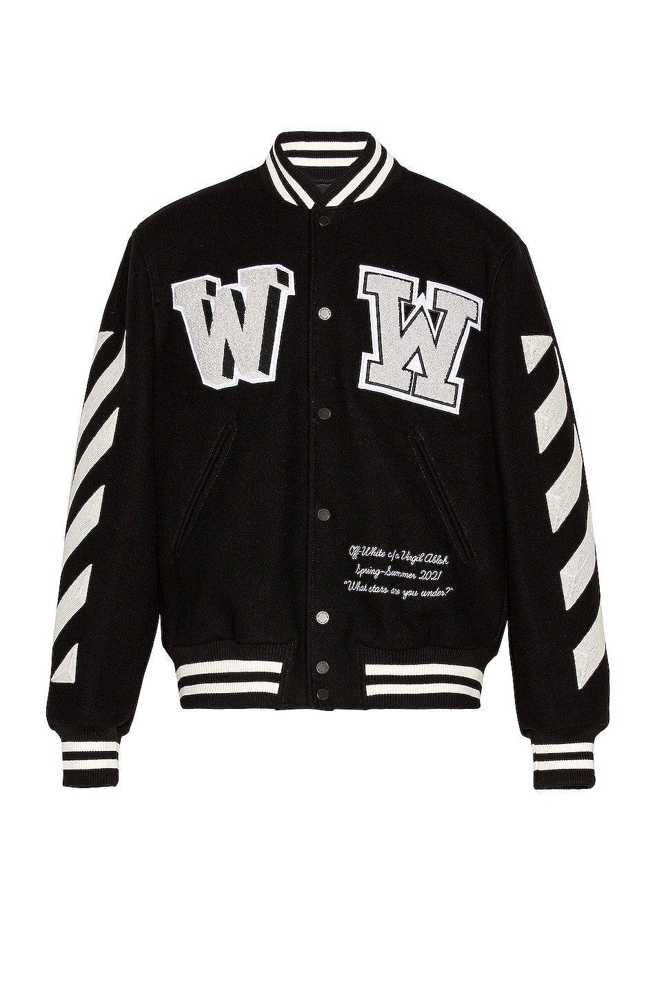 Image 1 of OFF-WHITE Varsity Jacket in Black