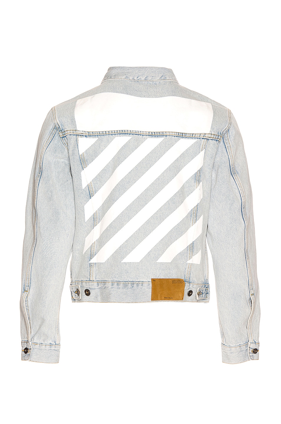 Image 1 of OFF-WHITE Diag Tab Slim Denim Jacket in Bleach Blue