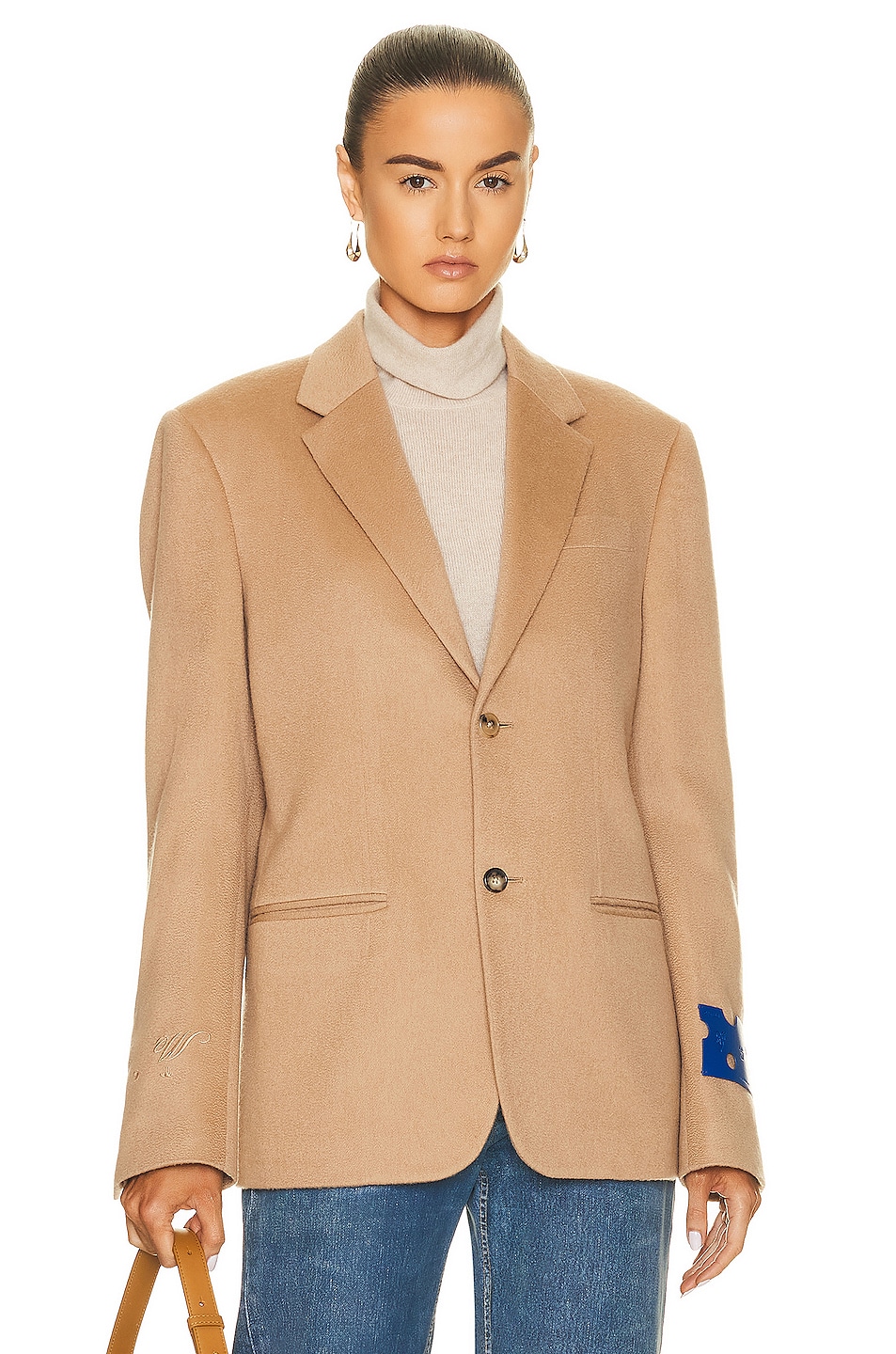 Image 1 of OFF-WHITE Tags Cashmere Relax Jacket in Camel