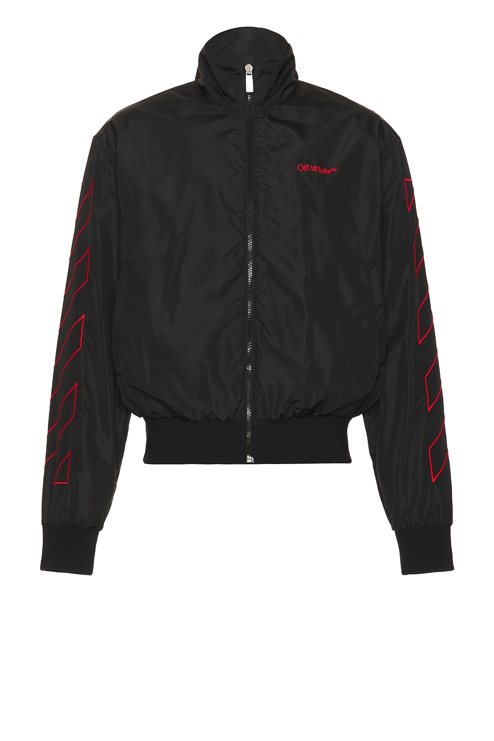 Shop Off-white Outline Diag Nylon Track Top In Black