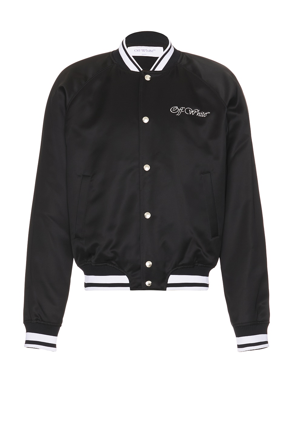 Shop Off-white College Sateen Souvenir Jacket In Black