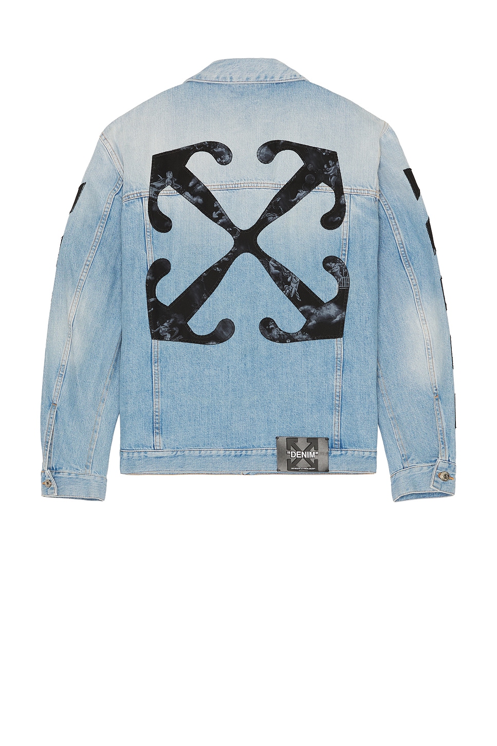Off-white Blue Fresco Diag Arrow Skate Denim Jacket In Navy Blue
