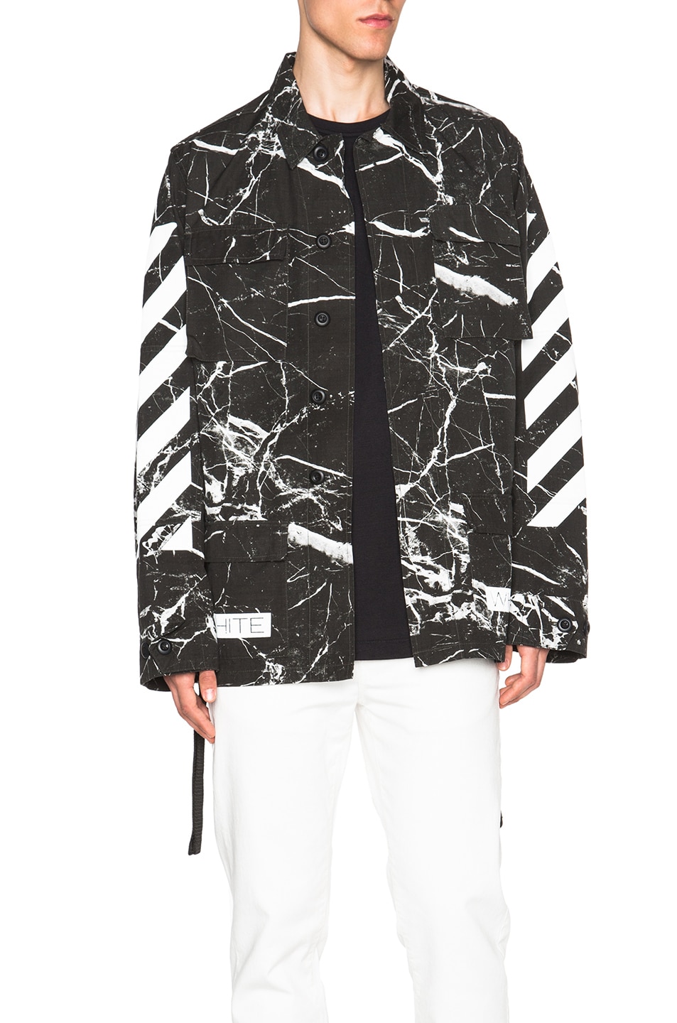 Image 1 of OFF-WHITE Sahariana Jacket in Black Marble