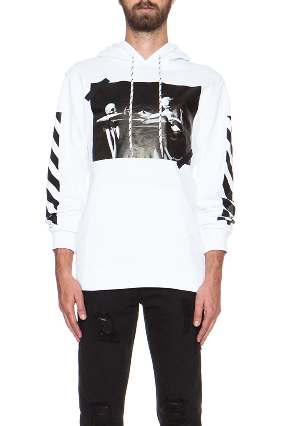 Image 1 of OFF-WHITE Graphic Cotton Hoodie in White