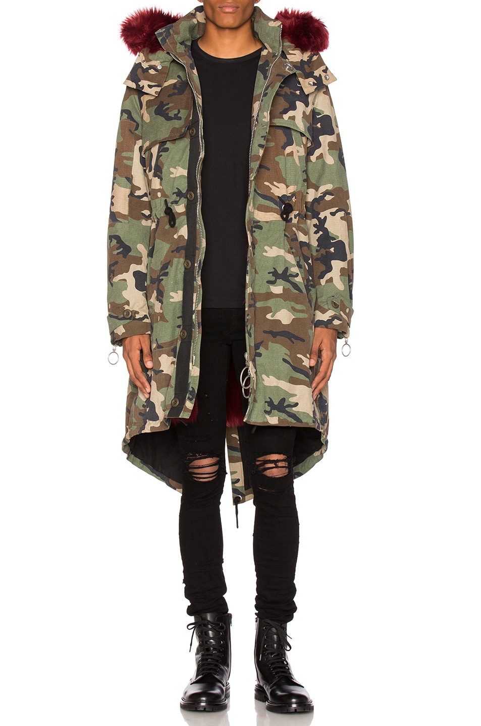 Image 1 of OFF-WHITE Camouflage Parka With Faux Fur in Camo