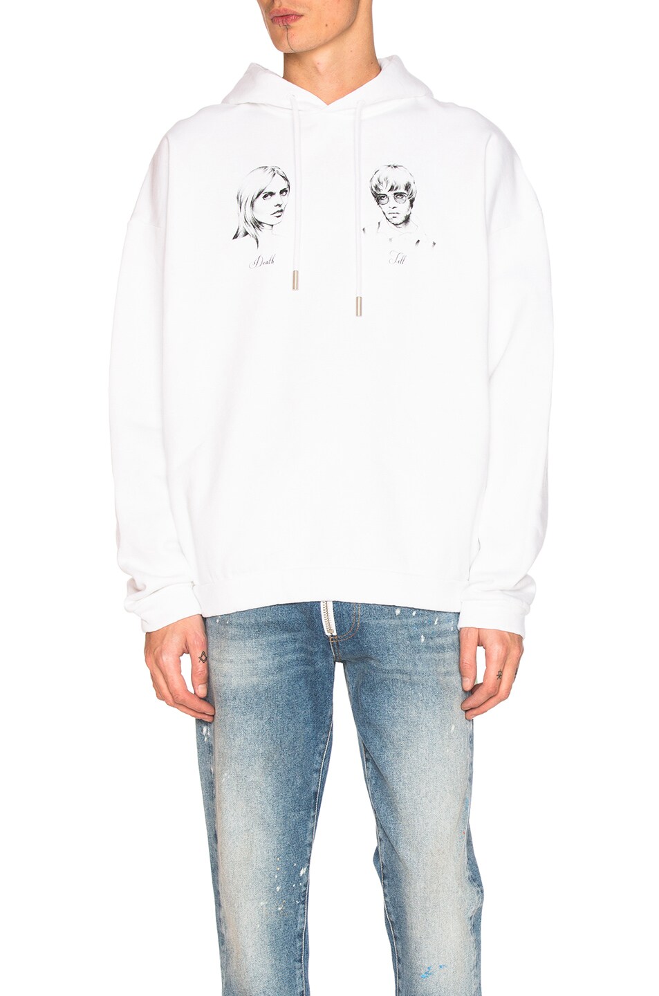 Image 1 of OFF-WHITE Till Death Hoody in White & Medium Grey