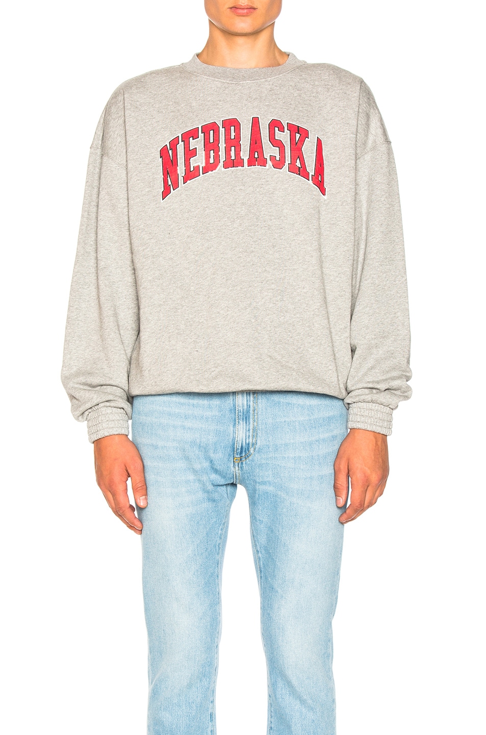 Image 1 of OFF-WHITE Nebraska Sweatshirt in Grey Melange & Red
