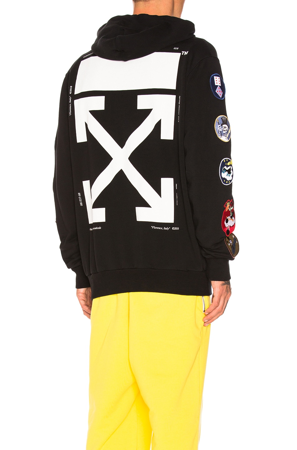 Image 1 of OFF-WHITE Patch Full Zip Hoodie in Black