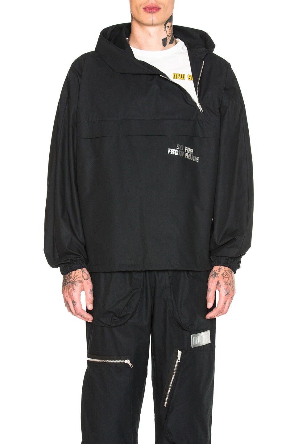 Image 1 of OFF-WHITE ART DAD Shuttle Track Top in Black & Multicolor